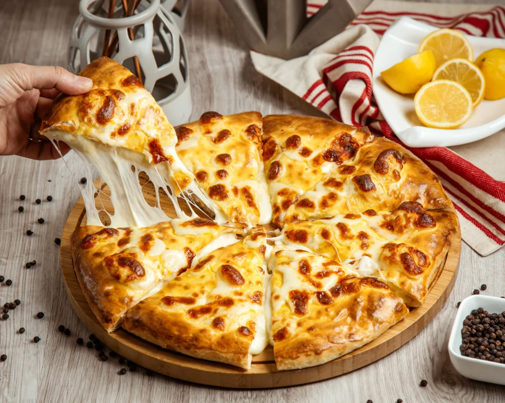 Classic cheese pizza in Miami with mozzarella cheese and crispy crust