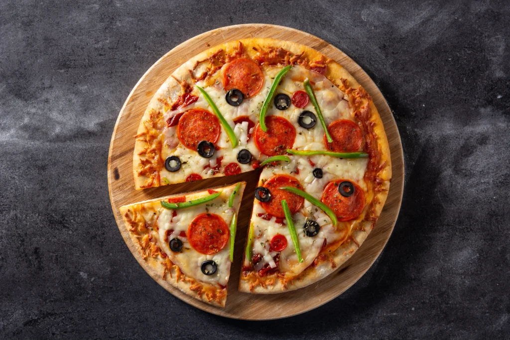 Authentic New York style pizza in Miami with thin crispy crust and mozzarella cheese